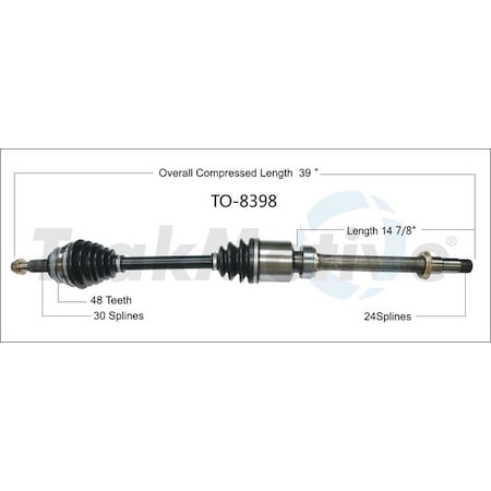 Surtrack Axle Cv Axle Shaft, To-8398 TO-8398